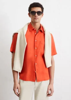 Kurzarm-Hemd regular aus reinem Leinen