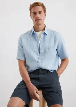 Kurzarm-Hemd regular aus reinem Leinen