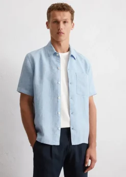 Kurzarm-Hemd regular aus reinem Leinen