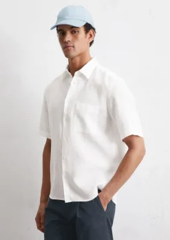 Kurzarm-Hemd regular aus reinem Leinen