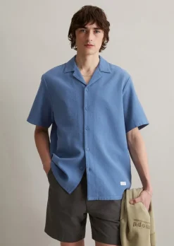 Kurzarm-Hemd regular fein strukturiert aus Bio-Baumwolle