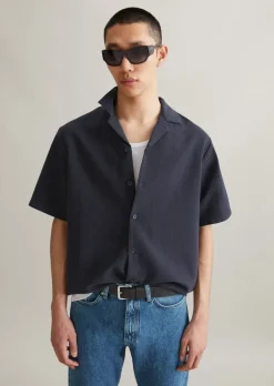 Kurzarm-Hemd regular fein strukturiert aus Bio-Baumwolle