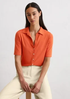 Kurzarm-Jerseybluse aus LENZING™ ECOVERO™