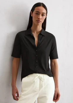 Kurzarm-Jerseybluse aus LENZING™ ECOVERO™