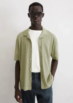 Kurzarm-Jerseyshirt regular aus Bio-Baumwolle und Leinen