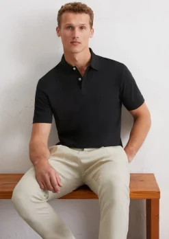 Kurzarm-Poloshirt Jersey regular aus reiner Bio-Baumwolle