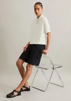 Kurzarm-Poloshirt wide aus Piqué-Jersey