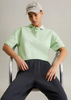 Kurzarm-Poloshirt wide aus Piqué-Jersey