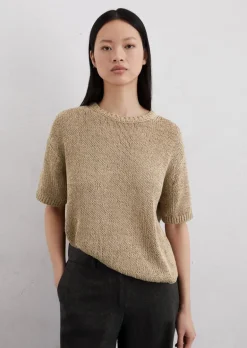 Kurzarm-Pullover loose aus Organic Cotton-Mix