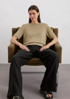 Kurzarm-Pullover regular aus Organic-Cotton-Leinen-Mix