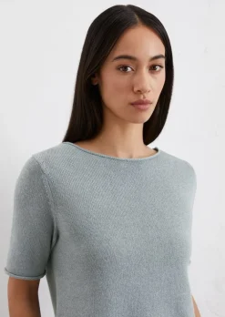Kurzarm-Pullover regular aus Organic-Cotton-Leinen-Mix