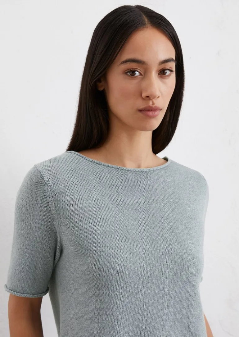 Kurzarm-Pullover regular aus Organic-Cotton-Leinen-Mix