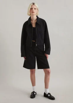 Kurze Denim-Jacke oversized aus Organic-Cotton-Lyocell-Modal-Mix