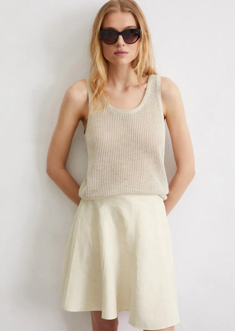 Kurzer Rock relaxed aus reinem Leinen