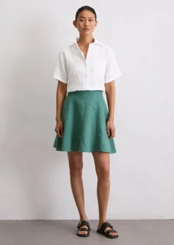 Kurzer Rock relaxed aus reinem Leinen