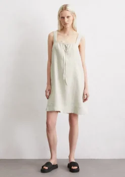 Kurzes Leinenkleid flared aus leichter Qualität