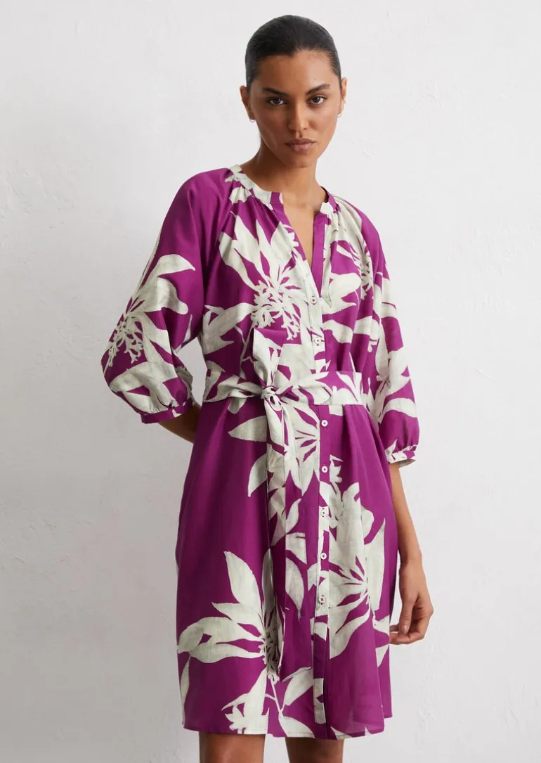 Kurzes Print-Kleid relaxed aus Organic-Cotton-Viskose-Mix