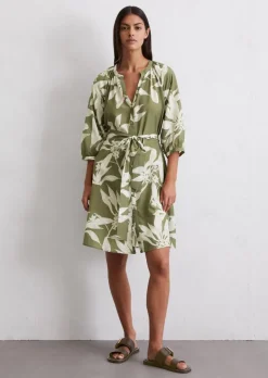 Kurzes Print-Kleid relaxed aus Organic-Cotton-Viskose-Mix