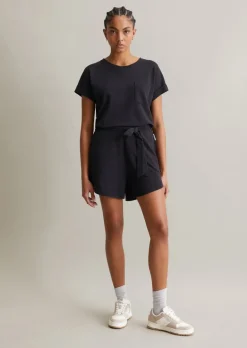 Kurz-Overall relaxed aus Piqué-Jersey