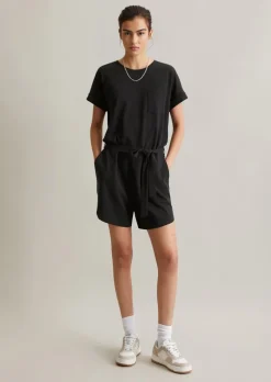 Kurz-Overall relaxed aus Piqué-Jersey