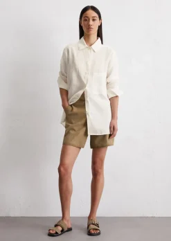 Lange Leinenbluse relaxed aus leichter Qualität