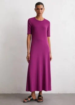 Langes Jersey-Kleid flared mit TENCEL™ Lyocell