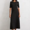 Langes Jersey-Kleid flared mit TENCEL™ Lyocell