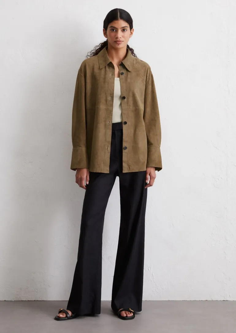 Lederhemd relaxed aus softem Ziegenvelours