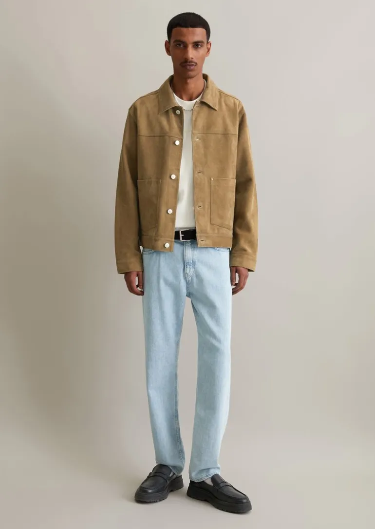 Lederjacke regular aus weichem Ziegenleder