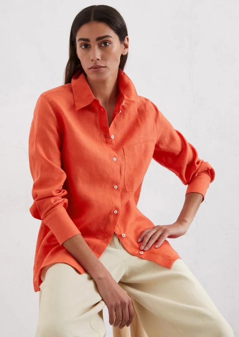 Leinenbluse regular aus leichter Qualität