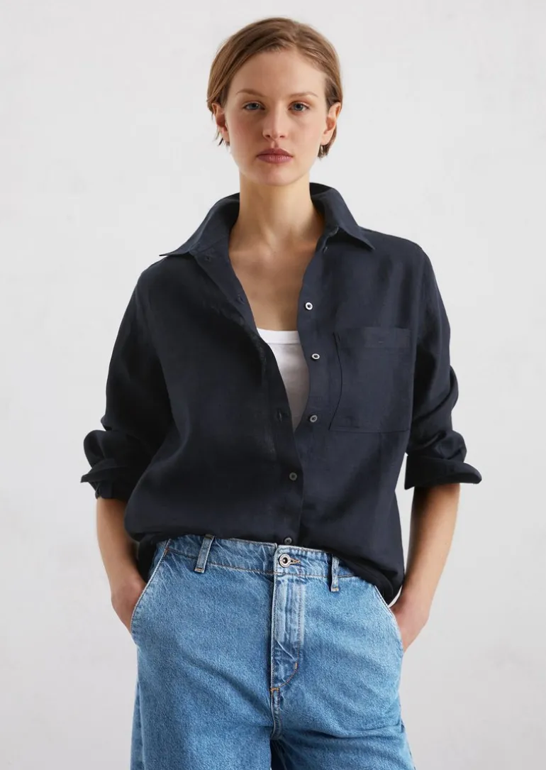 Leinenbluse regular aus leichter Qualität