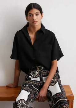 Leinenbluse relaxed aus leichter Qualität