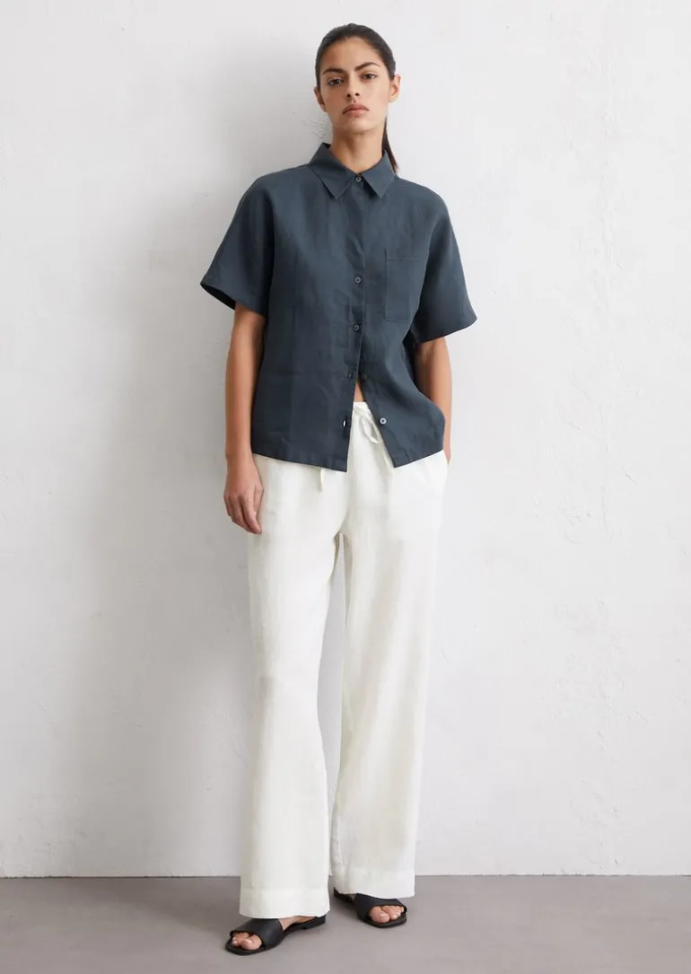 Leinenbluse relaxed aus leichter Qualität