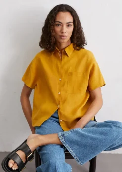 Leinenbluse relaxed aus leichter Qualität