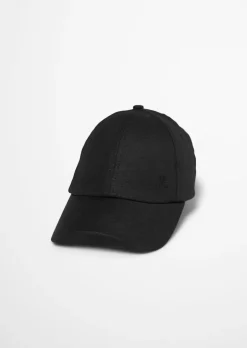 Leinen-Cap mit Logo-Stickerei