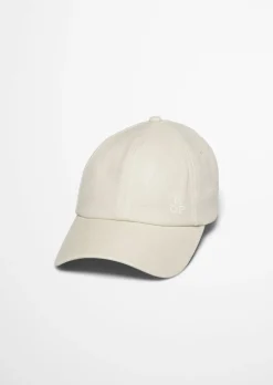 Leinen-Cap mit Logo-Stickerei