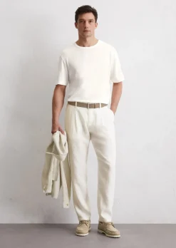 Leinenhose Model Osby jogger pleats mit elastischem Bund