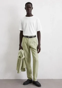 Leinenhose Model Osby jogger pleats mit elastischem Bund