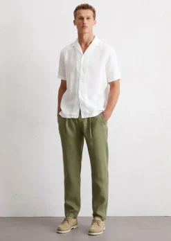 Leinenhose Model Osby jogger pleats mit elastischem Bund