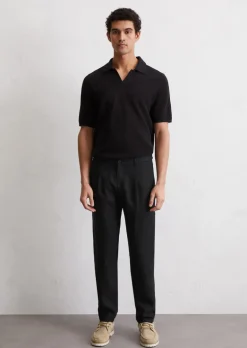 Leinenhose Model Osby jogger pleats mit elastischem Bund