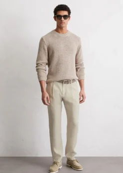 Leinenhose Model Osby jogger pleats mit elastischem Bund