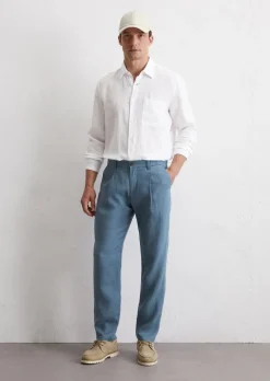 Leinenhose Model Osby jogger pleats mit elastischem Bund