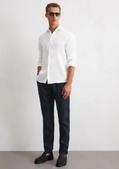 Leinenhose Model Osby jogger pleats mit elastischem Bund