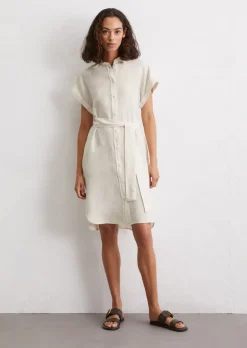 Leinenkleid relaxed mit Bindegürtel