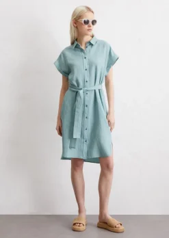 Leinenkleid relaxed mit Bindegürtel
