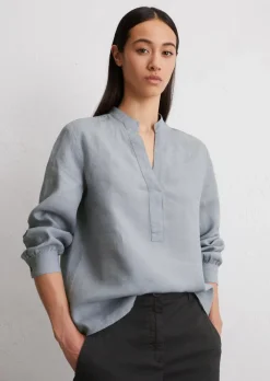 Leinen-Tunikabluse regular aus reinem Leinen