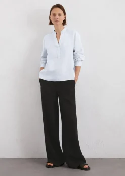 Leinen-Tunikabluse regular aus reinem Leinen