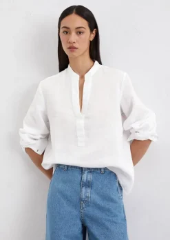 Leinen-Tunikabluse regular aus reinem Leinen