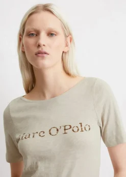 Logo-T-Shirt regular aus weichem Slub-Jersey