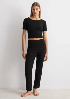 Lounge-Jerseyhose aus geripptem Bio-Baumwoll-Modal-Mix